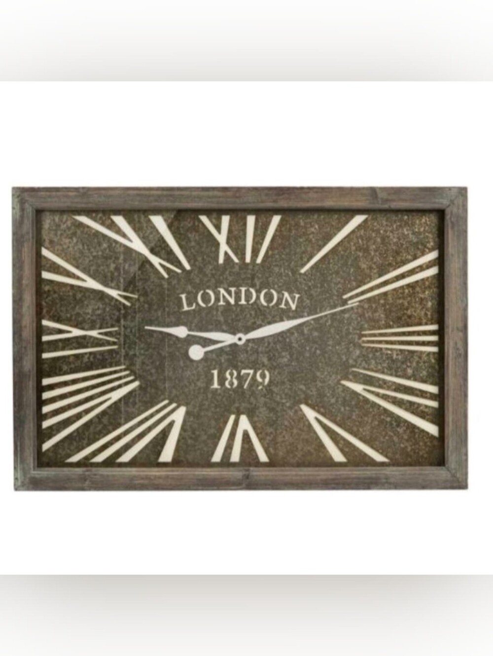 London 1879 Vintage-Style Wall Clock Decor in White and Brown